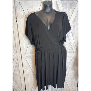 Women's Torrid Mini Studio Knit Surplice Dress 6X Black